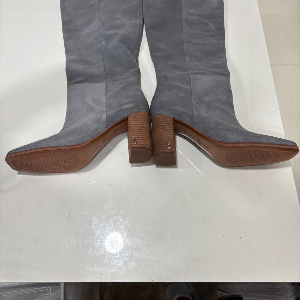 Sam Edelman Suede Olly Knee High Boots, 9.5, Grey - Picture 2 of 9